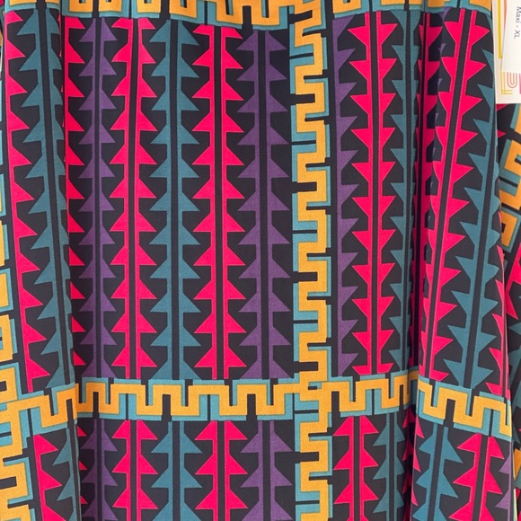 LuLaRoe Women's Plus Size Black Multicolor Long Maxi Flared A-Line Skirt, Sz XL - Picture 5 of 8